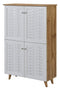 DeckUp Plank Bei 4-Door Engineered Wood Shoe Rack (Wotan Oak and White)
