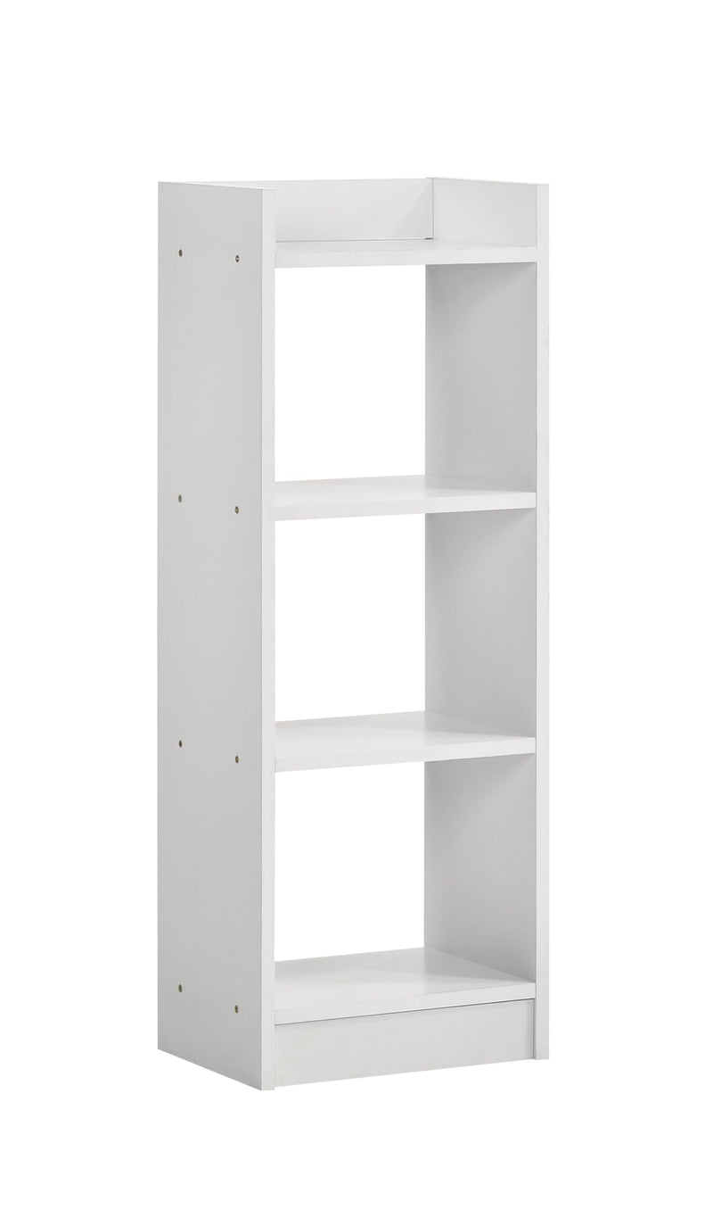 DeckUp Eden 3-Shelf Engineered Wood Book Shelf and Display Unit (White, Matte Finish)