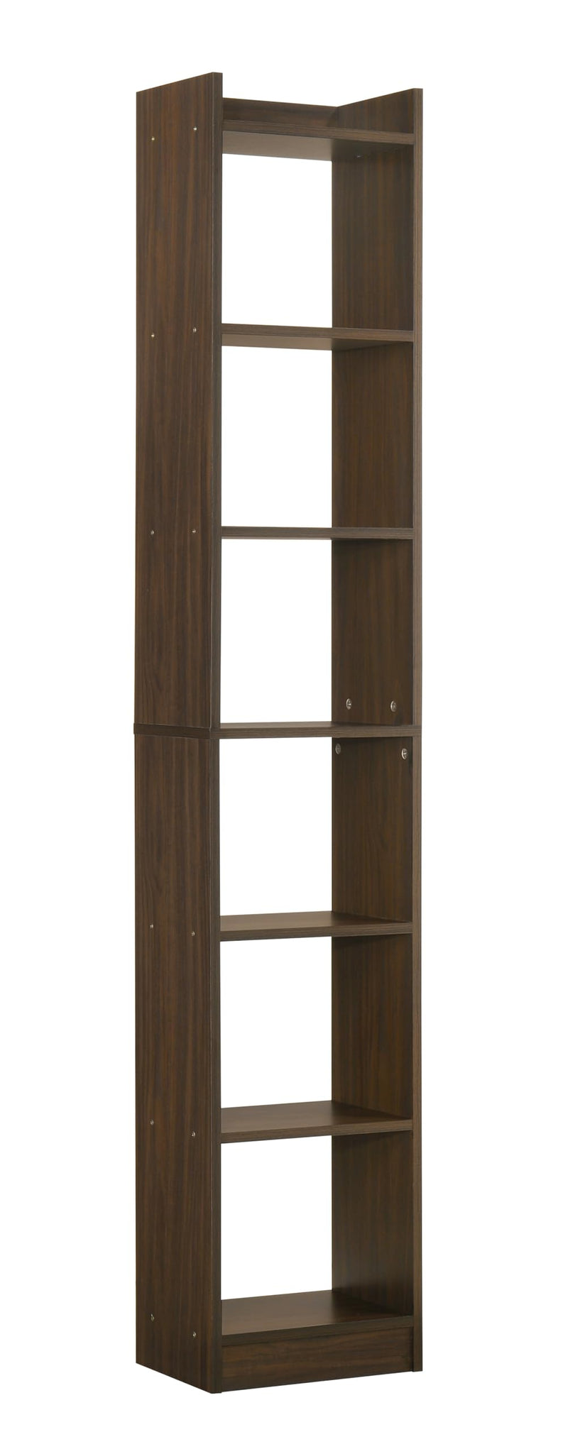DeckUp Eden 6-Shelf Engineered Wood Book Shelf and Display Unit (Walnut, Matte Finish)