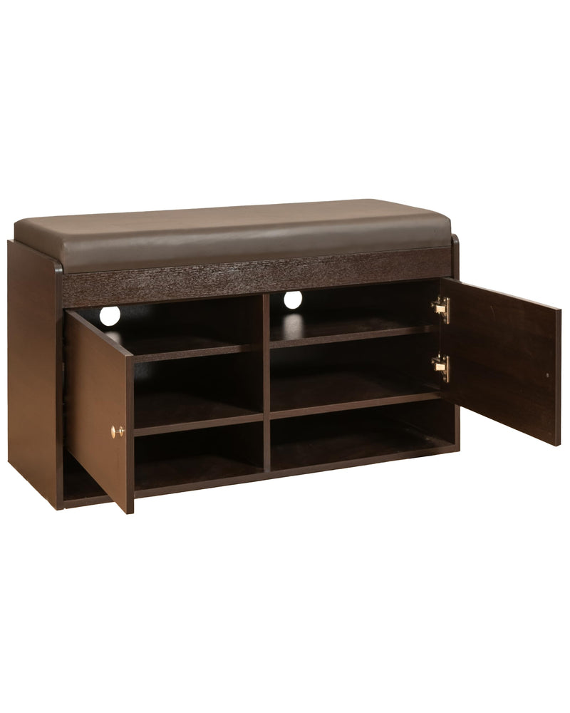DeckUp Turrano-OS Engineered Wood 2-Door Shoe Rack (Dark Wenge, Matte Finish)