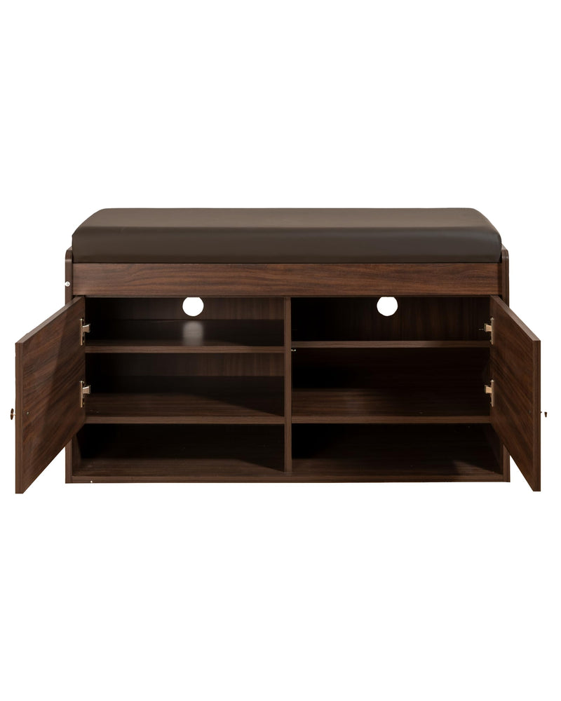 DeckUp Turrano-OS Engineered Wood 2-Door Shoe Rack (Walnut, Matte Finish)