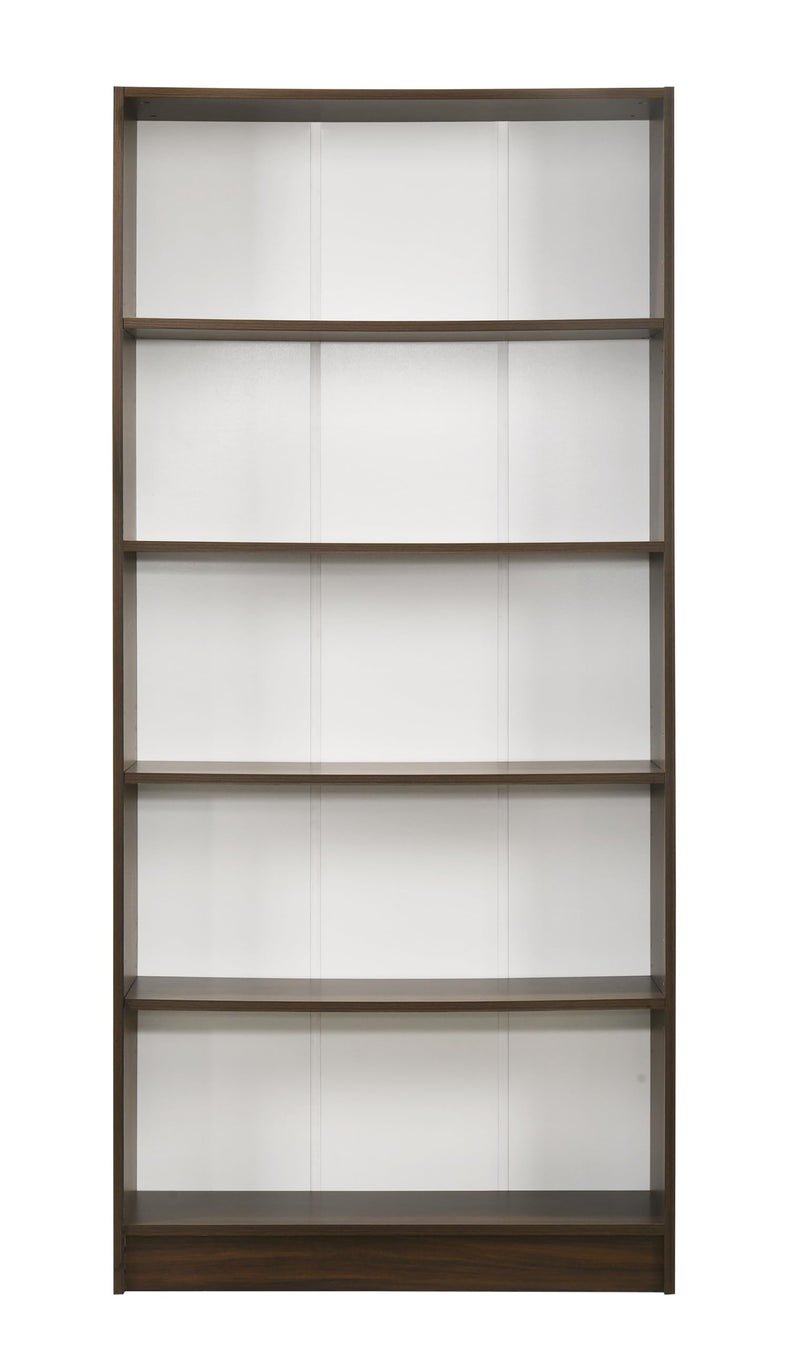 DeckUp Muvo 5-Shelf Engineered Wood Book Shelf and Display Unit (Walnut & White, Matte Finish)