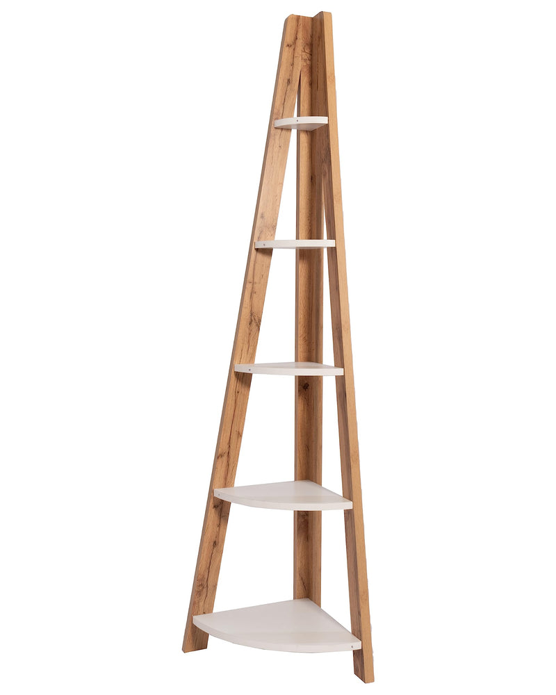 DeckUp Tiva Engineered Wood Corner Ladder Book Shelf