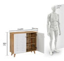 DeckUp Bei 2-Door Shoe Rack with Wooden Legs