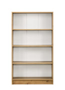 DeckUp Muvo 4-Shelf Engineered Wood Book Shelf and Display Unit (Wotan Oak & White, Matte Finish)