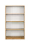 DeckUp Muvo 4-Shelf Engineered Wood Book Shelf and Display Unit (Wotan Oak & White, Matte Finish)