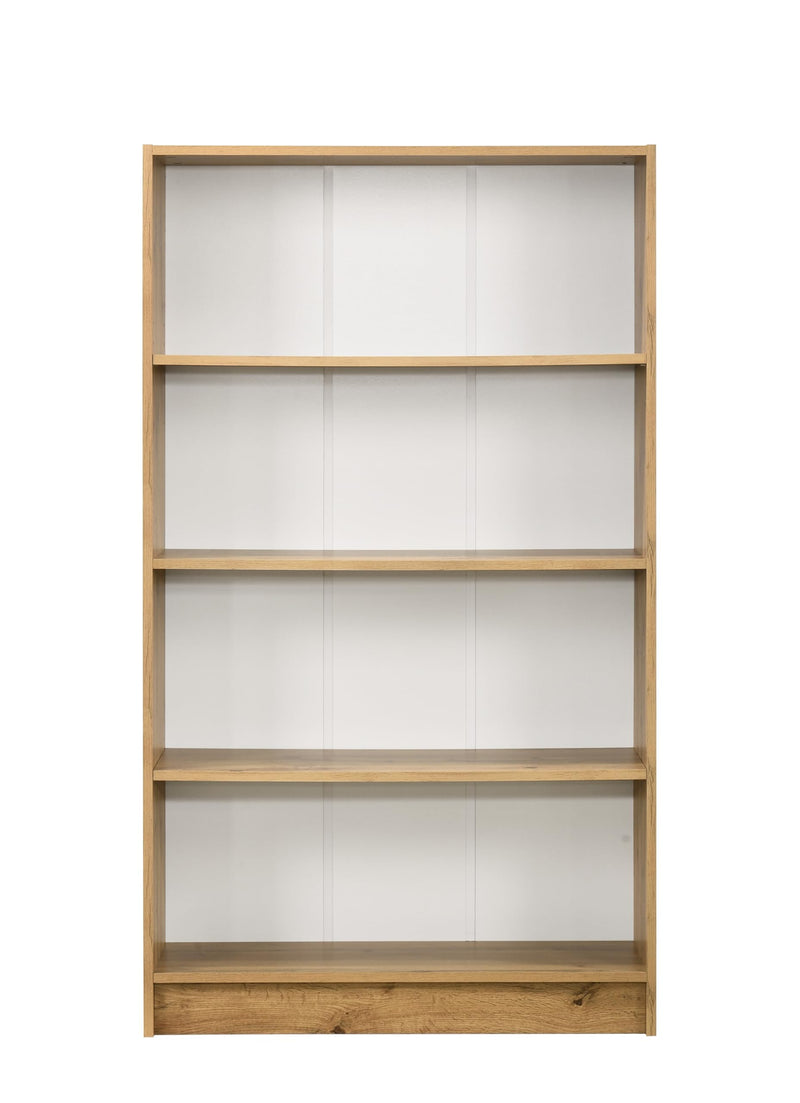 DeckUp Muvo 4-Shelf Engineered Wood Book Shelf and Display Unit (Wotan Oak & White, Matte Finish)