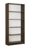 DeckUp Muvo 5-Shelf Engineered Wood Book Shelf and Display Unit (Walnut & White, Matte Finish)