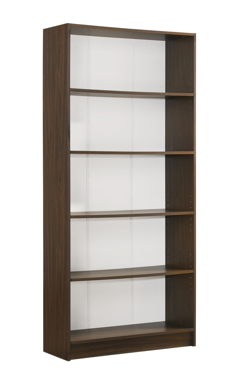DeckUp Muvo 5-Shelf Engineered Wood Book Shelf and Display Unit (Walnut & White, Matte Finish)