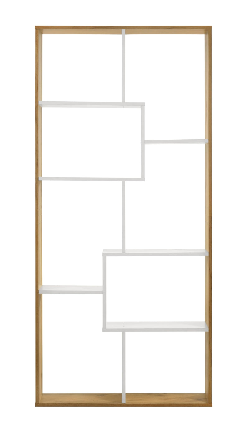 DeckUp Siam Engineered Wood Book Shelf and Display Unit (Wotan Oak & White, Matte Finish)