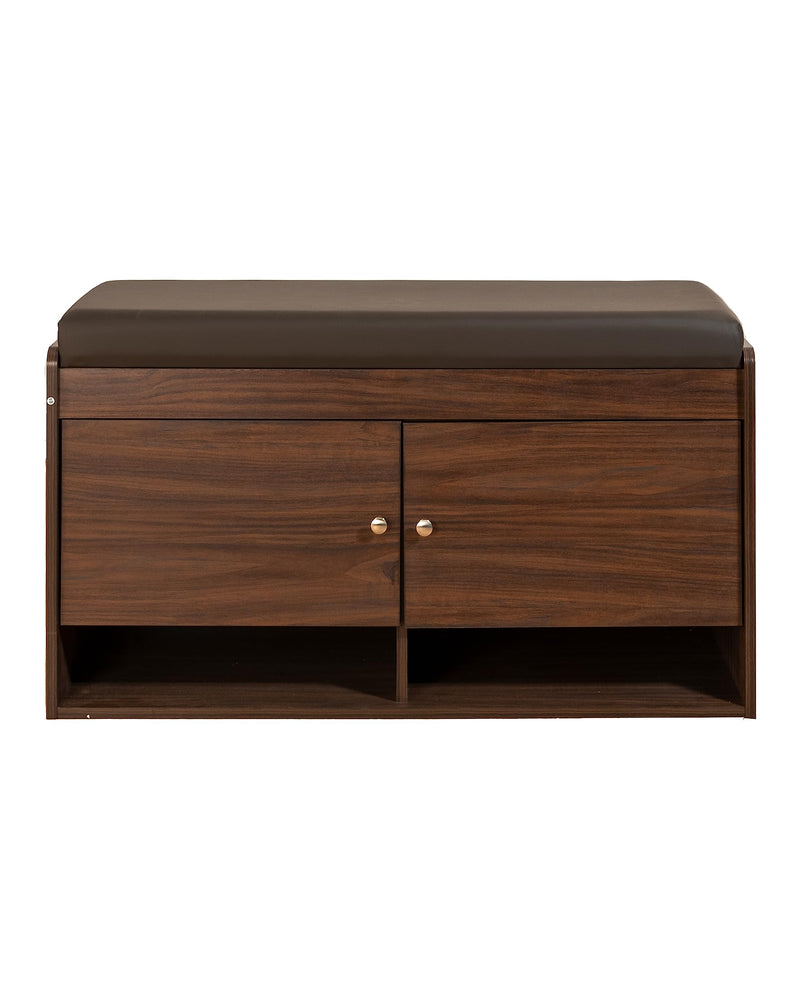 DeckUp Turrano-OS Engineered Wood 2-Door Shoe Rack (Walnut, Matte Finish)