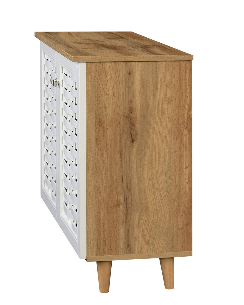 DeckUp Bei 2-Door Shoe Rack with Wooden Legs