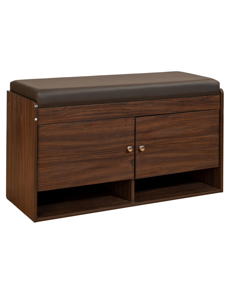 DeckUp Turrano-OS Engineered Wood 2-Door Shoe Rack (Walnut, Matte Finish)