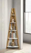DeckUp Tiva Engineered Wood Corner Ladder Book Shelf