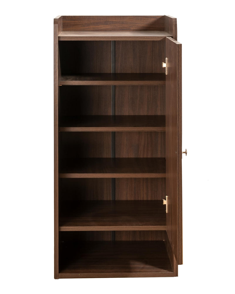 DeckUp Turrano-TU Engineered Wood Shoe Rack (Walnut, Matte Finish)