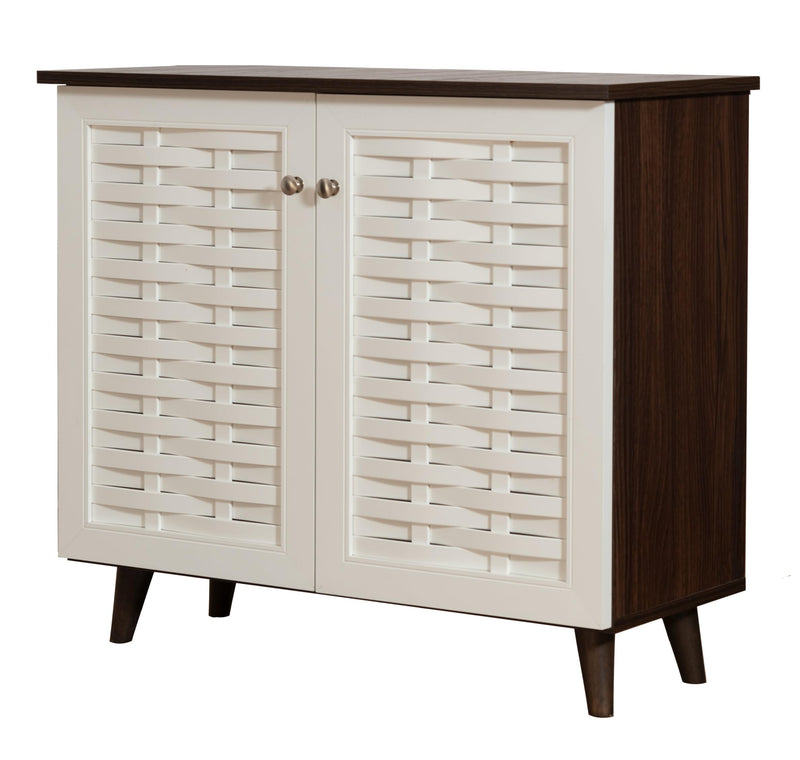 DeckUp Bei 2-Door Shoe Rack with Wooden Legs