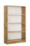 DeckUp Muvo 4-Shelf Engineered Wood Book Shelf and Display Unit (Wotan Oak & White, Matte Finish)