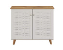 DeckUp Bei 2-Door Shoe Rack with Wooden Legs