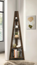 DeckUp Tiva Engineered Wood Corner Ladder Book Shelf