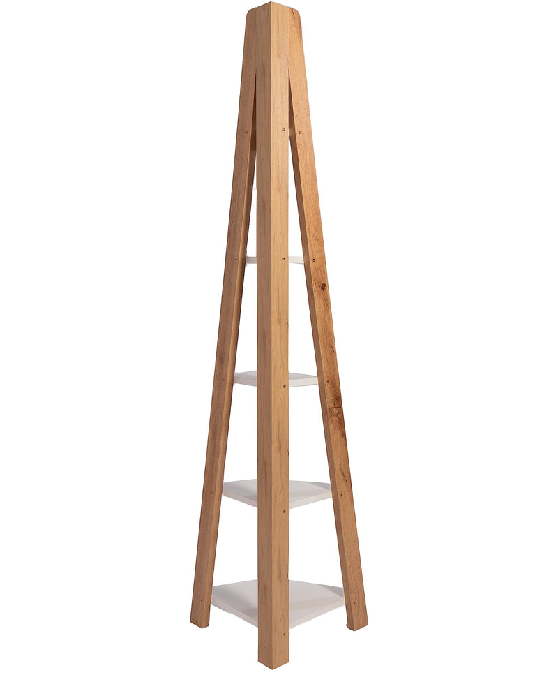 DeckUp Tiva Engineered Wood Corner Ladder Book Shelf