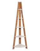 DeckUp Tiva Engineered Wood Corner Ladder Book Shelf