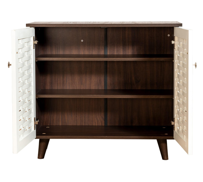 DeckUp Bei 2-Door Shoe Rack with Wooden Legs