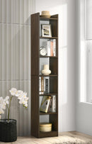 DeckUp Eden 6-Shelf Engineered Wood Book Shelf and Display Unit (Walnut, Matte Finish)