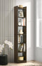 DeckUp Eden 6-Shelf Engineered Wood Book Shelf and Display Unit (Walnut, Matte Finish)