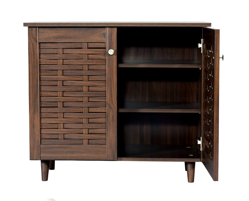 DeckUp Bei 2-Door Shoe Rack with Wooden Legs