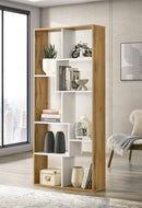 DeckUp Siam Engineered Wood Book Shelf and Display Unit (Wotan Oak & White, Matte Finish)