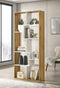 DeckUp Siam Engineered Wood Book Shelf and Display Unit (Wotan Oak & White, Matte Finish)