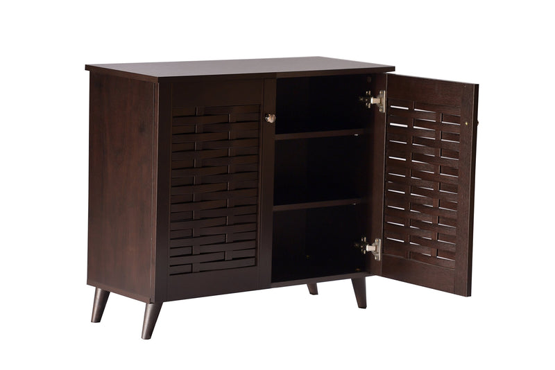 DeckUp Bei 2-Door Shoe Rack with Wooden Legs