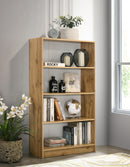 DeckUp Muvo 4-Shelf Engineered Wood Book Shelf and Display Unit (Wotan Oak & White, Matte Finish)