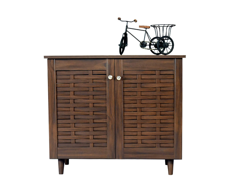 DeckUp Bei 2-Door Shoe Rack with Wooden Legs