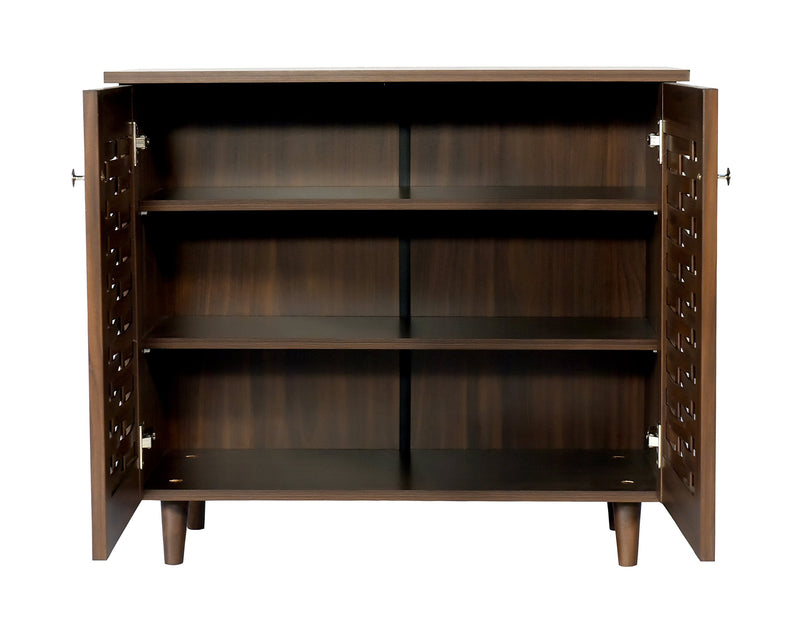 DeckUp Bei 2-Door Shoe Rack with Wooden Legs
