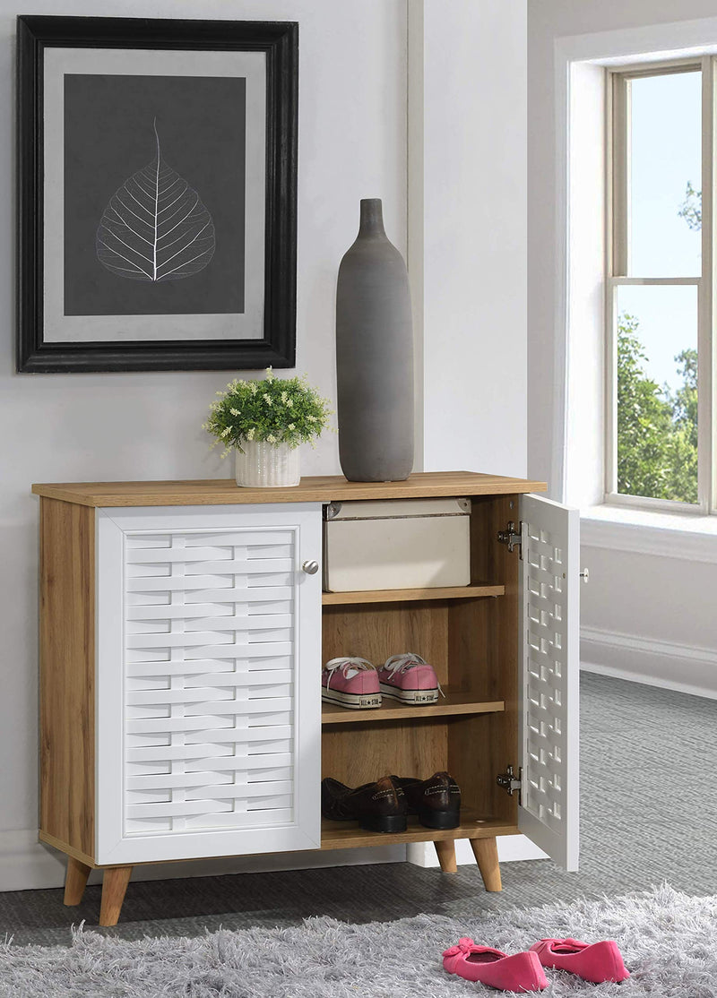 DeckUp Bei 2-Door Shoe Rack with Wooden Legs