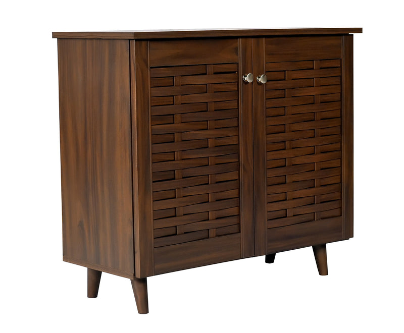 DeckUp Bei 2-Door Shoe Rack with Wooden Legs