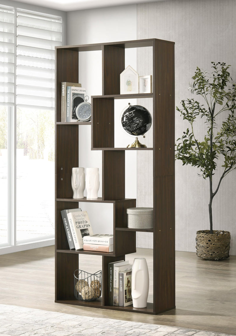 DeckUp Siam Engineered Wood Book Shelf and Display Unit (Walnut, Matte Finish)