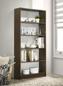 DeckUp Muvo 5-Shelf Engineered Wood Book Shelf and Display Unit (Walnut & White, Matte Finish)