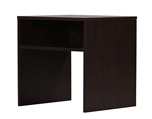 DeckUp Lexis Engineered Wood Bed Side Table and End Table (Dark Wenge, Set of 2)