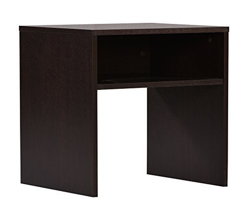 DeckUp Lexis Engineered Wood Bed Side Table and End Table (Dark Wenge, Set of 2)