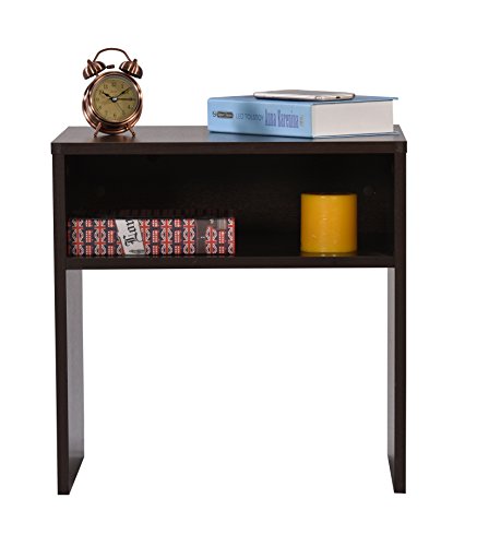 DeckUp Lexis Engineered Wood Bed Side Table and End Table (Dark Wenge, Set of 2)