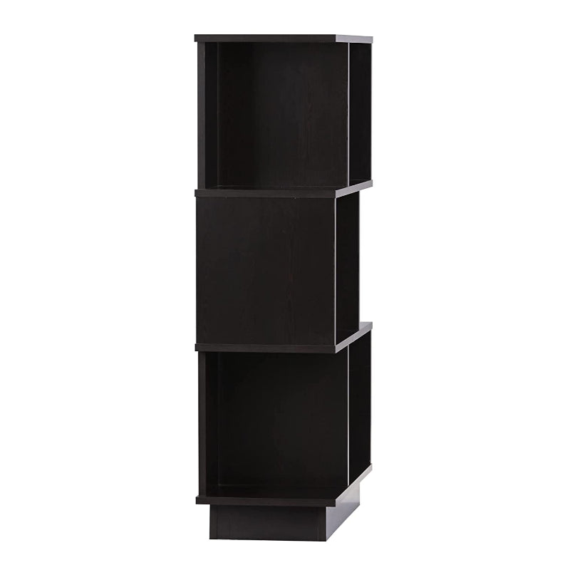 DeckUp Iris 3-Shelf Engineered Wood Book Shelf and Display Unit (Dark Wenge, Matte Finish)
