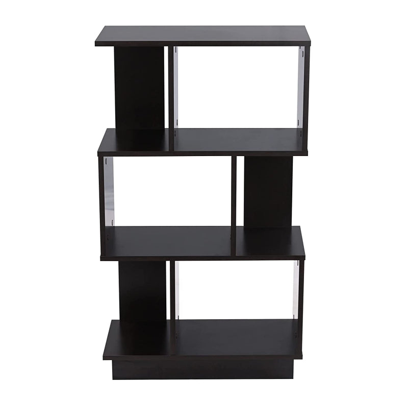 DeckUp Iris 3-Shelf Engineered Wood Book Shelf and Display Unit (Dark Wenge, Matte Finish)