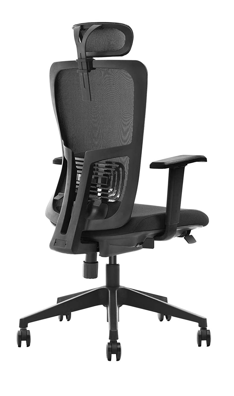 Deckup Zeus High Back Executive Mesh Office Chair (Black, BIFMA Certified, 3 Years Warranty)