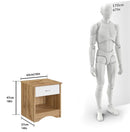 DeckUp Plank Bei Engineered Wood Bed Side Table and End Table (Wotan Oak and White)