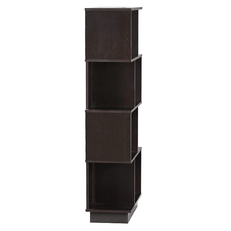 DeckUp Iris 4-Shelf Engineered Wood Book Shelf and Display Unit (Dark Wenge, Matte Finish)