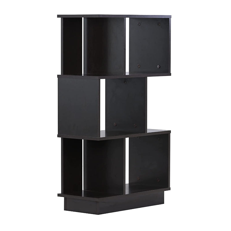 DeckUp Iris 3-Shelf Engineered Wood Book Shelf and Display Unit (Dark Wenge, Matte Finish)