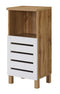 DeckUp Plank Uniti Engineered Wood Bed Side Table and End Table (Wotan Oak and White)