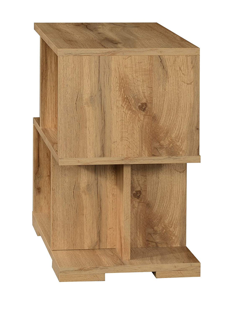 DeckUp Plank Siena Engineered Wood Bed Side Table and End Table (Wotan Oak)